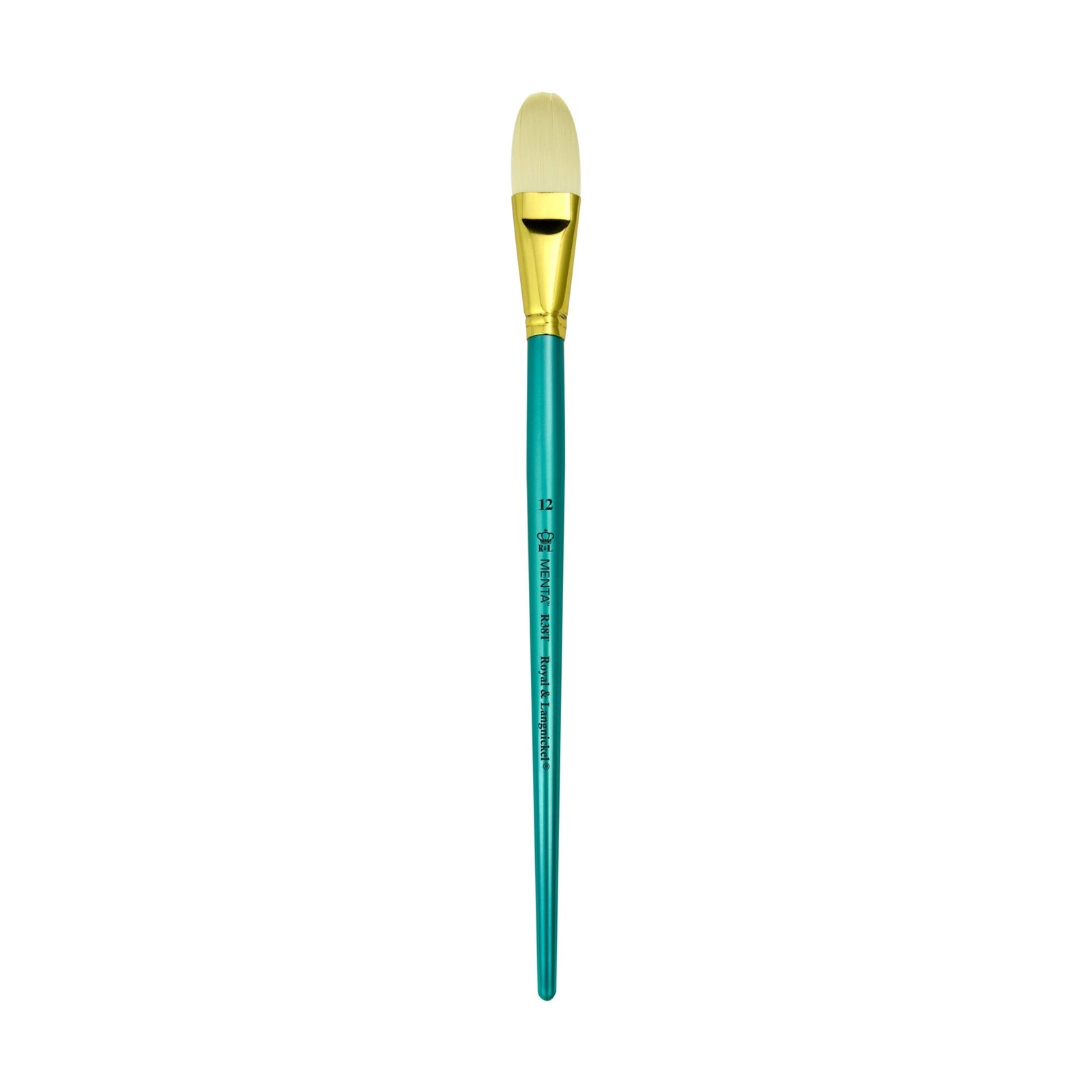 Menta Series 38: Synthetic White Bristle Long Handle Paintbrush - Filbert | Buy Online from The Home Crafters