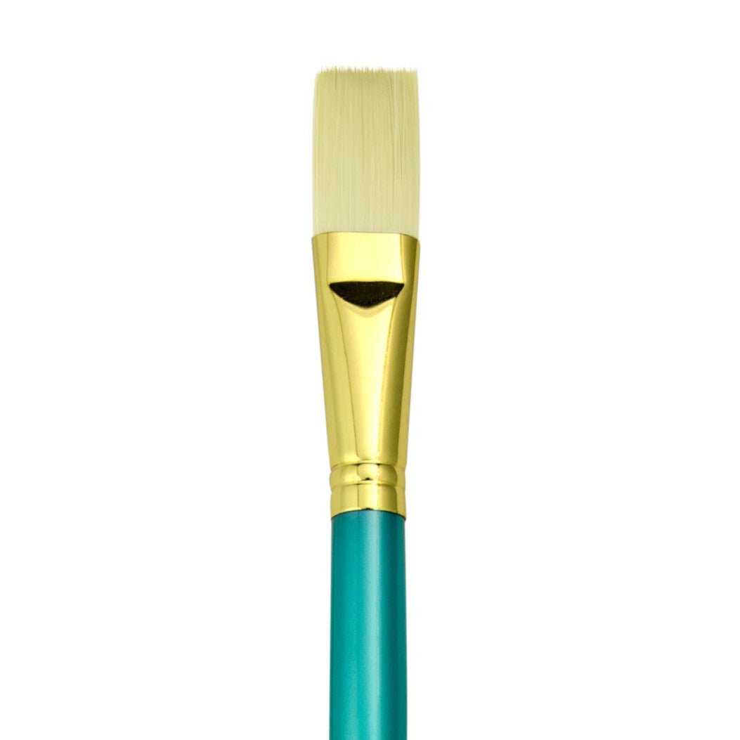 Menta Series 38: Synthetic White Bristle Long Handle Paintbrush - Flat | Buy Online from The Home Crafters