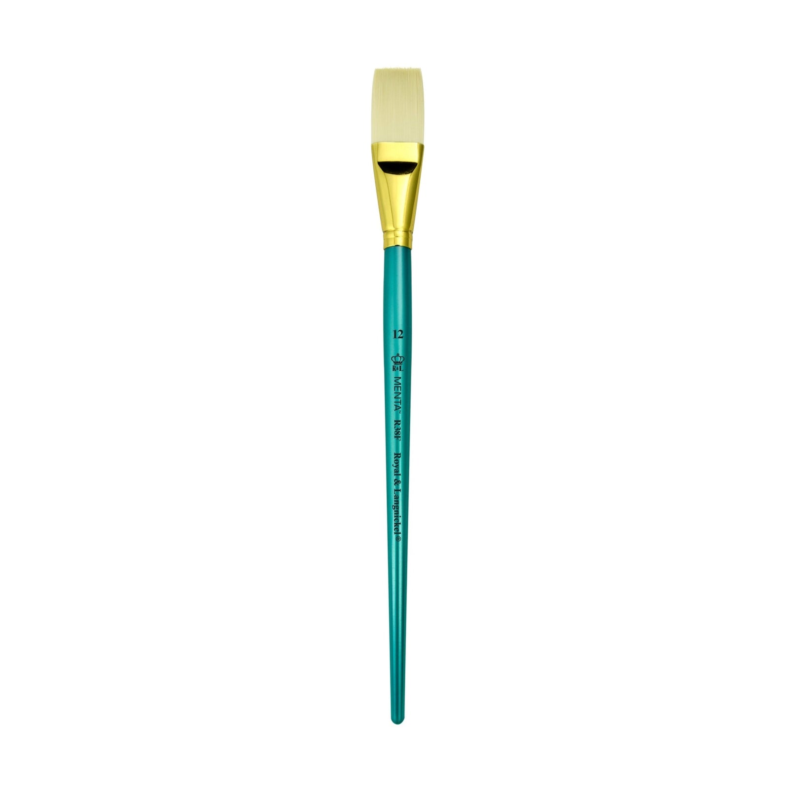 Menta Series 38: Synthetic White Bristle Long Handle Paintbrush - Flat | Buy Online from The Home Crafters