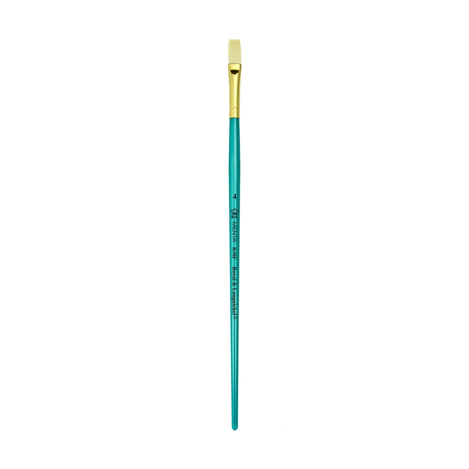 Menta Series 38: Synthetic White Bristle Long Handle Paintbrush - Flat | Buy Online from The Home Crafters