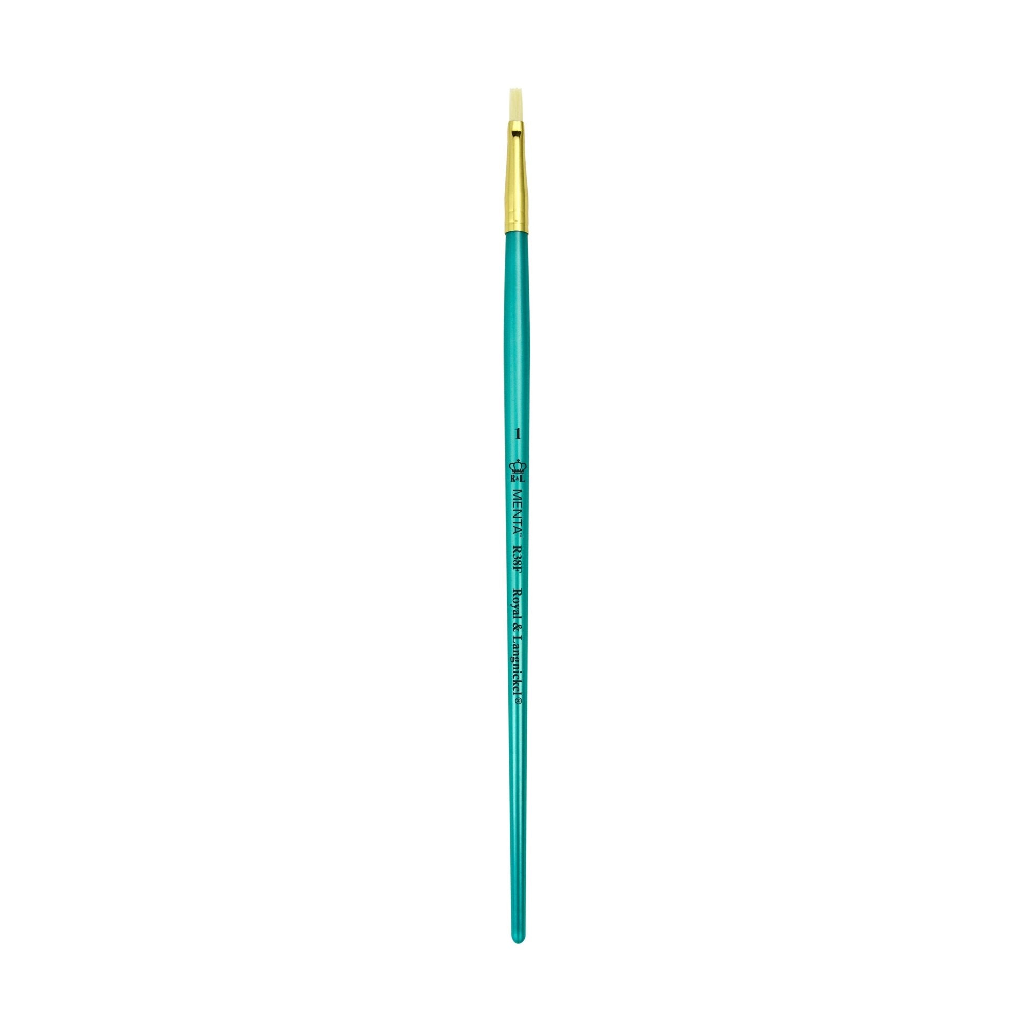 Menta Series 38: Synthetic White Bristle Long Handle Paintbrush - Flat | Buy Online from The Home Crafters