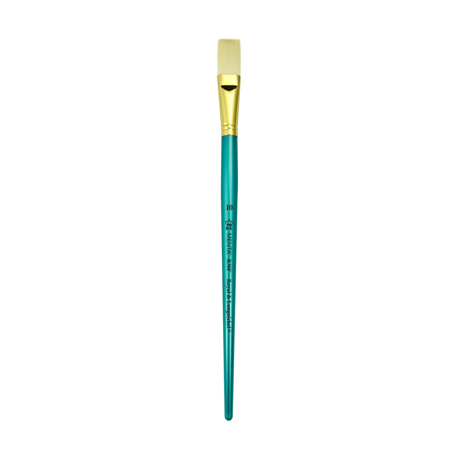 Menta Series 38: Synthetic White Bristle Long Handle Paintbrush - Flat | Buy Online from The Home Crafters
