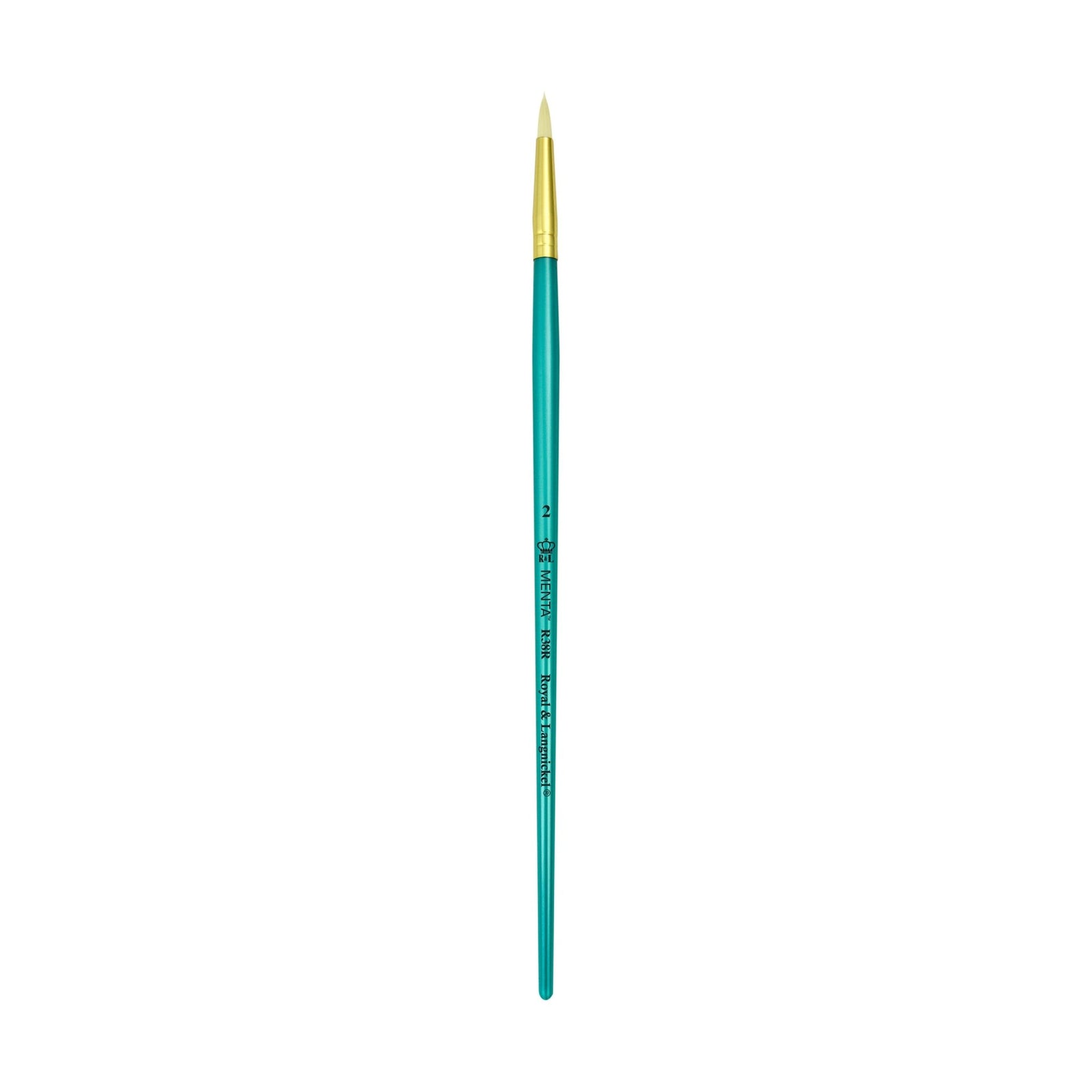 Menta Series 38: Synthetic White Bristle Long Handle Paintbrush - Round | Buy Online from The Home Crafters