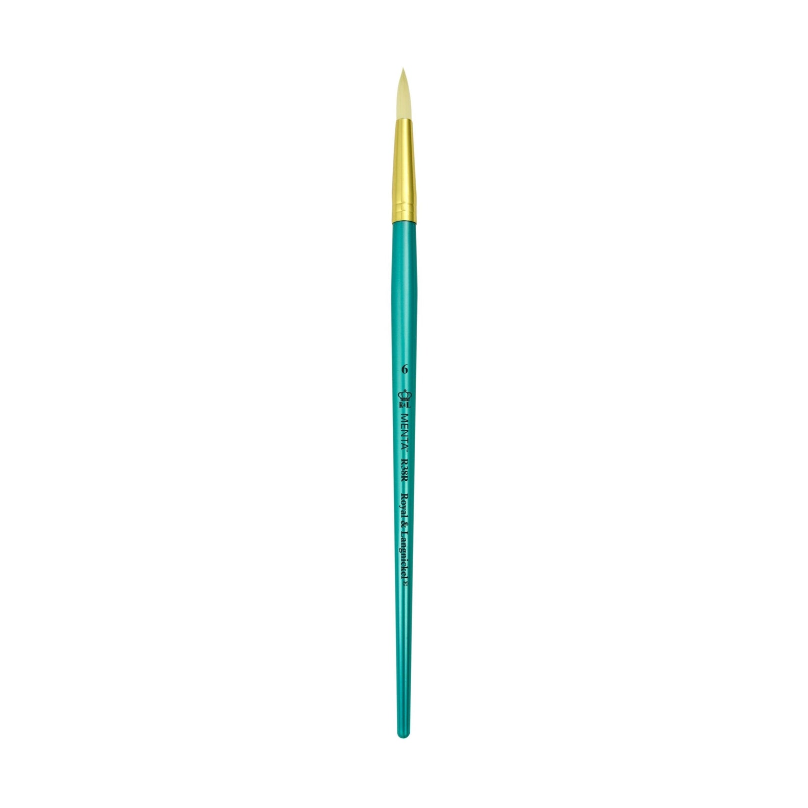 Menta Series 38: Synthetic White Bristle Long Handle Paintbrush - Round | Buy Online from The Home Crafters