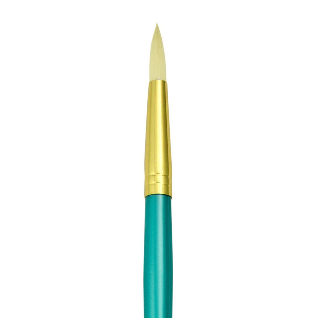 Menta Series 38: Synthetic White Bristle Long Handle Paintbrush - Round | Buy Online from The Home Crafters