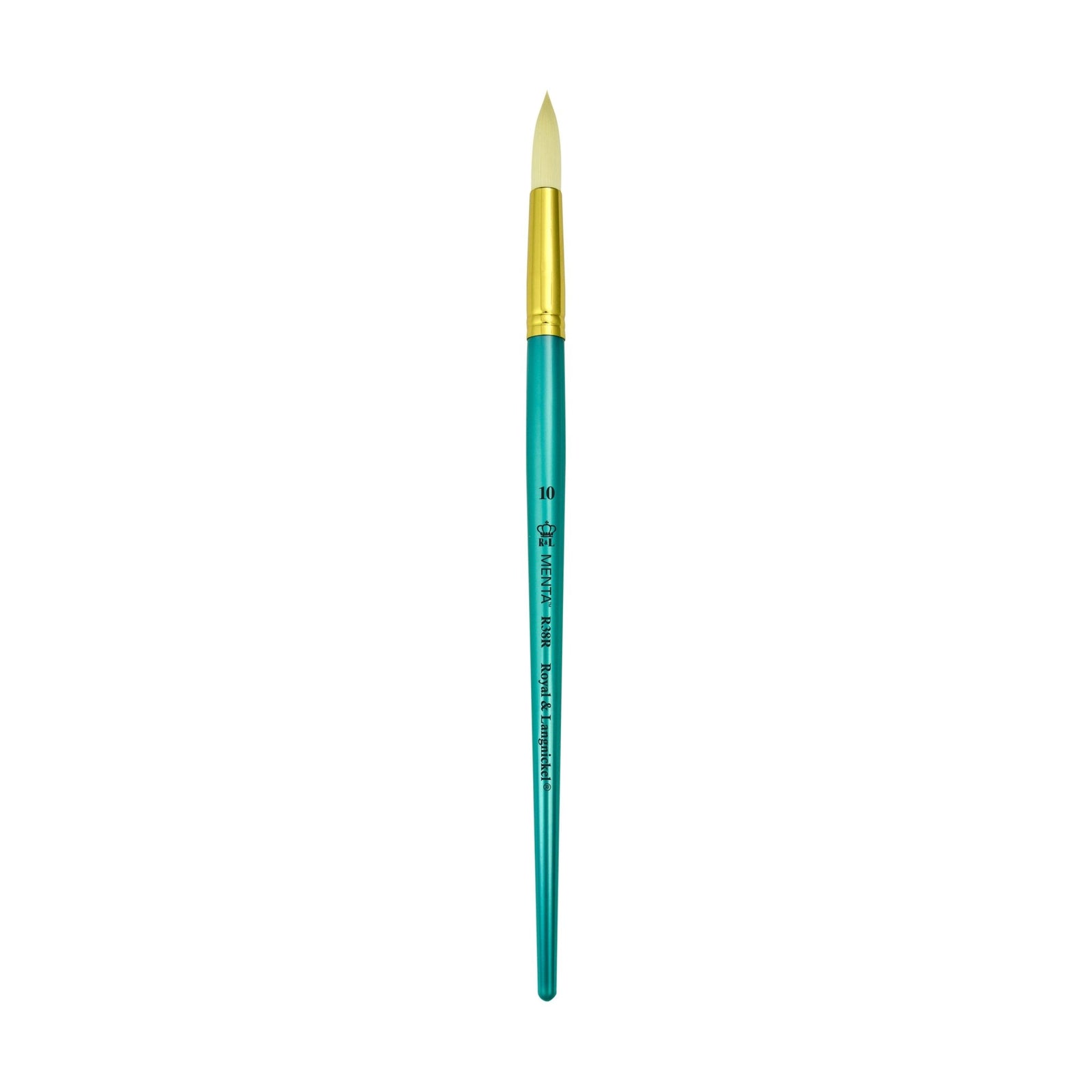 Menta Series 38: Synthetic White Bristle Long Handle Paintbrush - Round | Buy Online from The Home Crafters