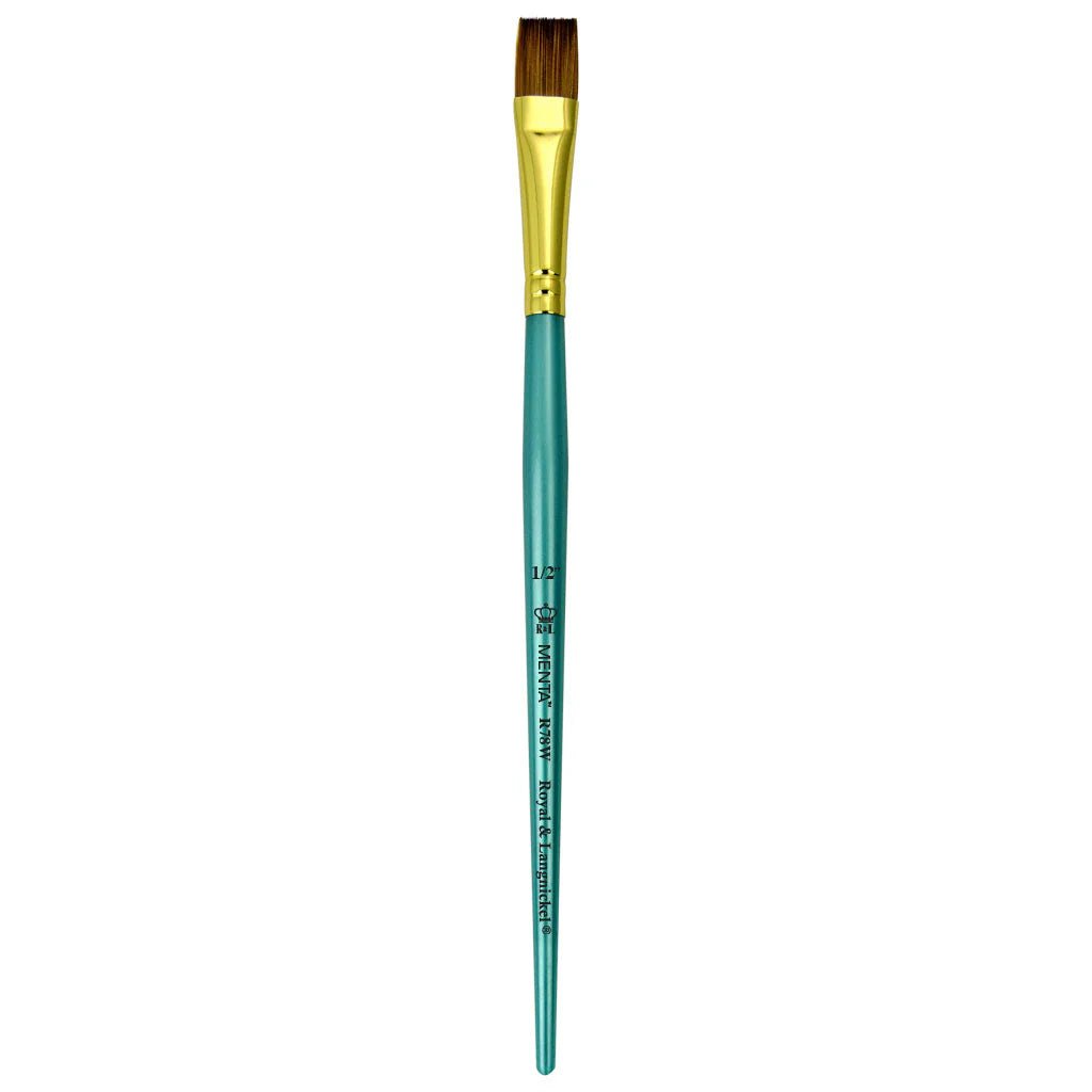 Menta Series 78: Synthetic Sable Paintbrush - Flat Wash | Buy Online from The Home Crafters