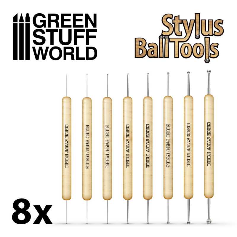 Green Stuff World: Stylus Ball Sculpting Tool Set - 8pc