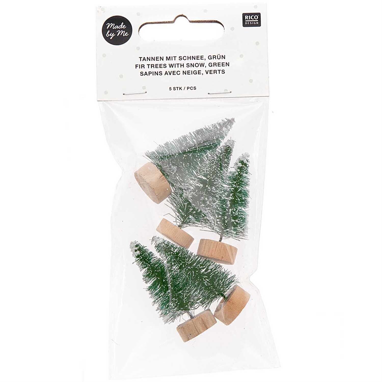 Miniature Fir Trees with Snow Effect: 5cm - 5pc | Buy Online from The Home Crafters