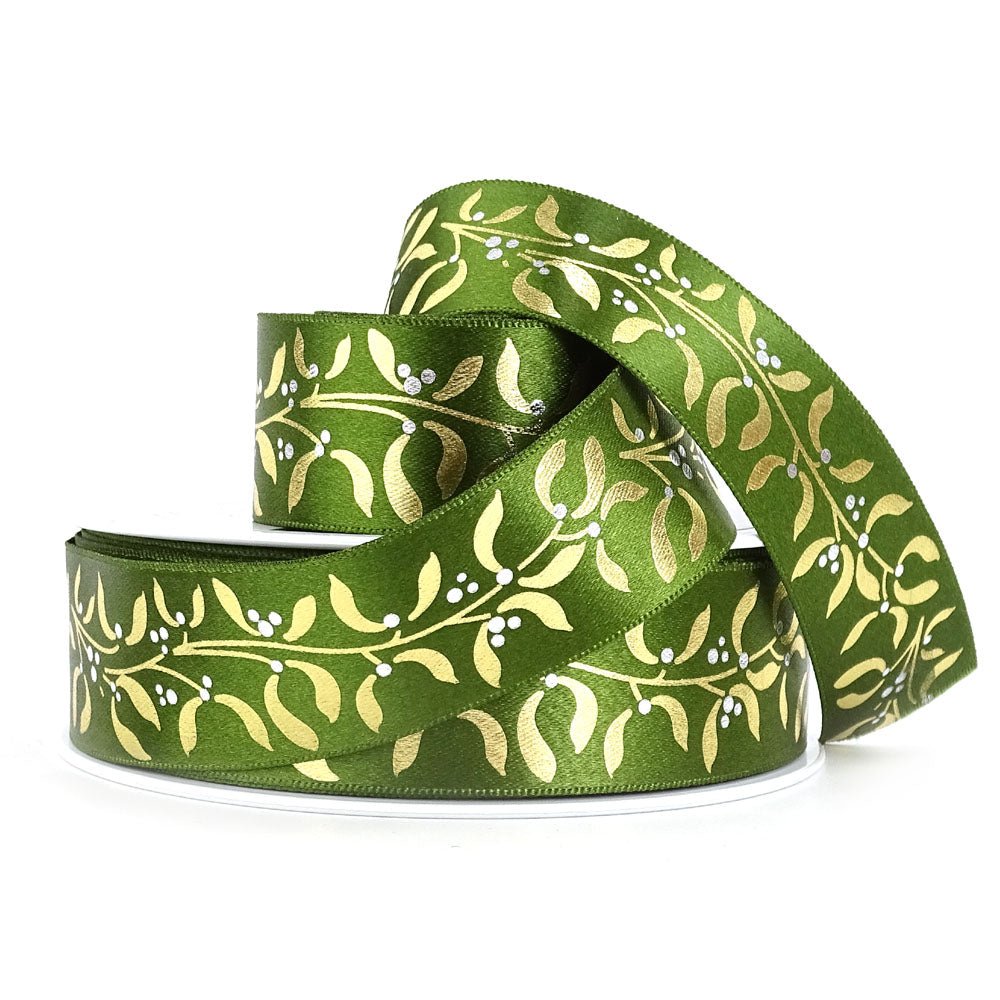 Ribbon: Mistletoe Wishes - 25mm | Buy Online from The Home Crafters