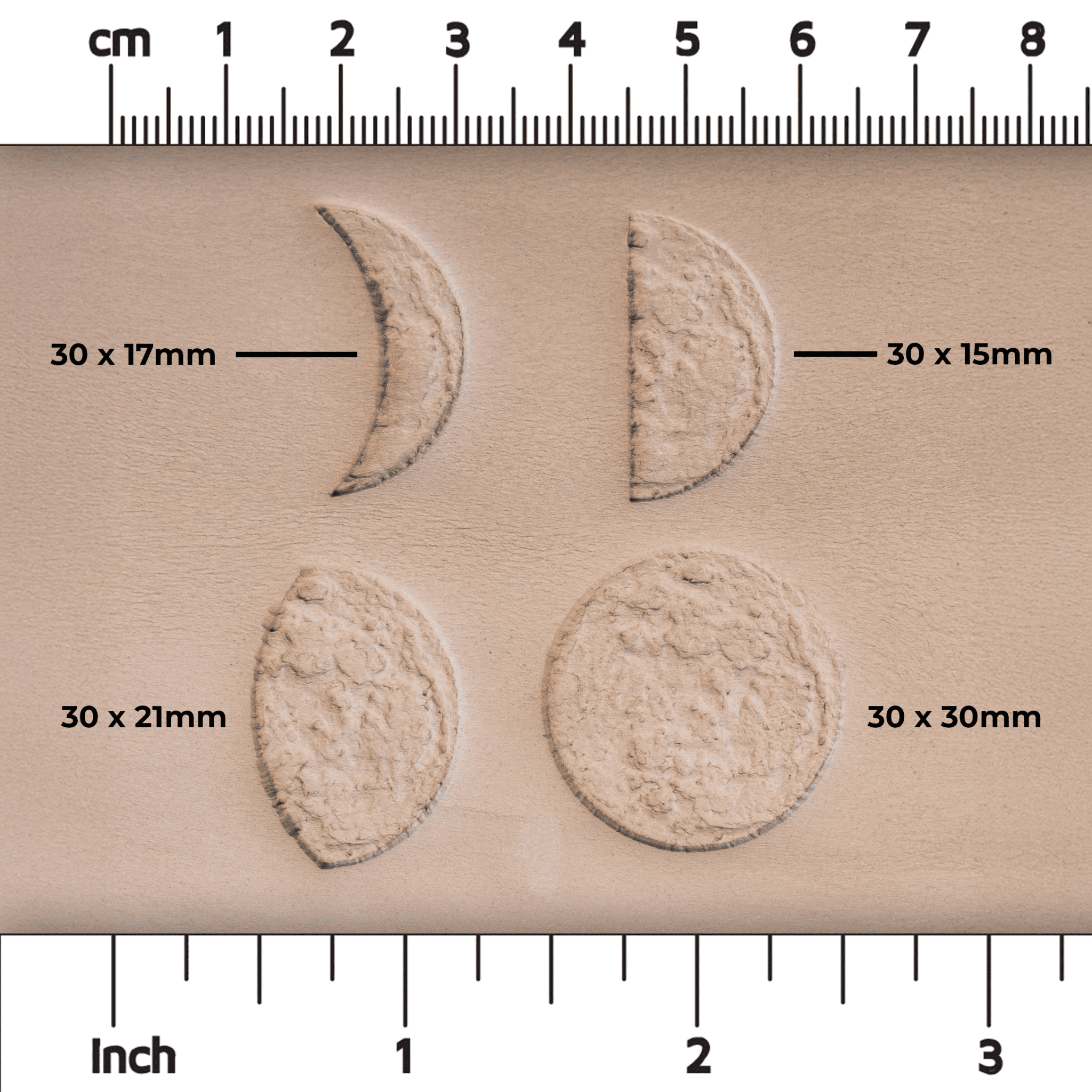 Moon Phases Set of Four Stamps | Buy Online from The Home Crafters