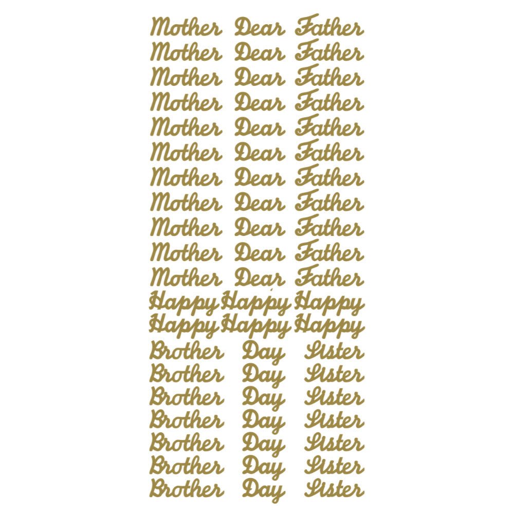 Mother Father Brother Sister Peeloff Stickers | Buy Online from The Home Crafters
