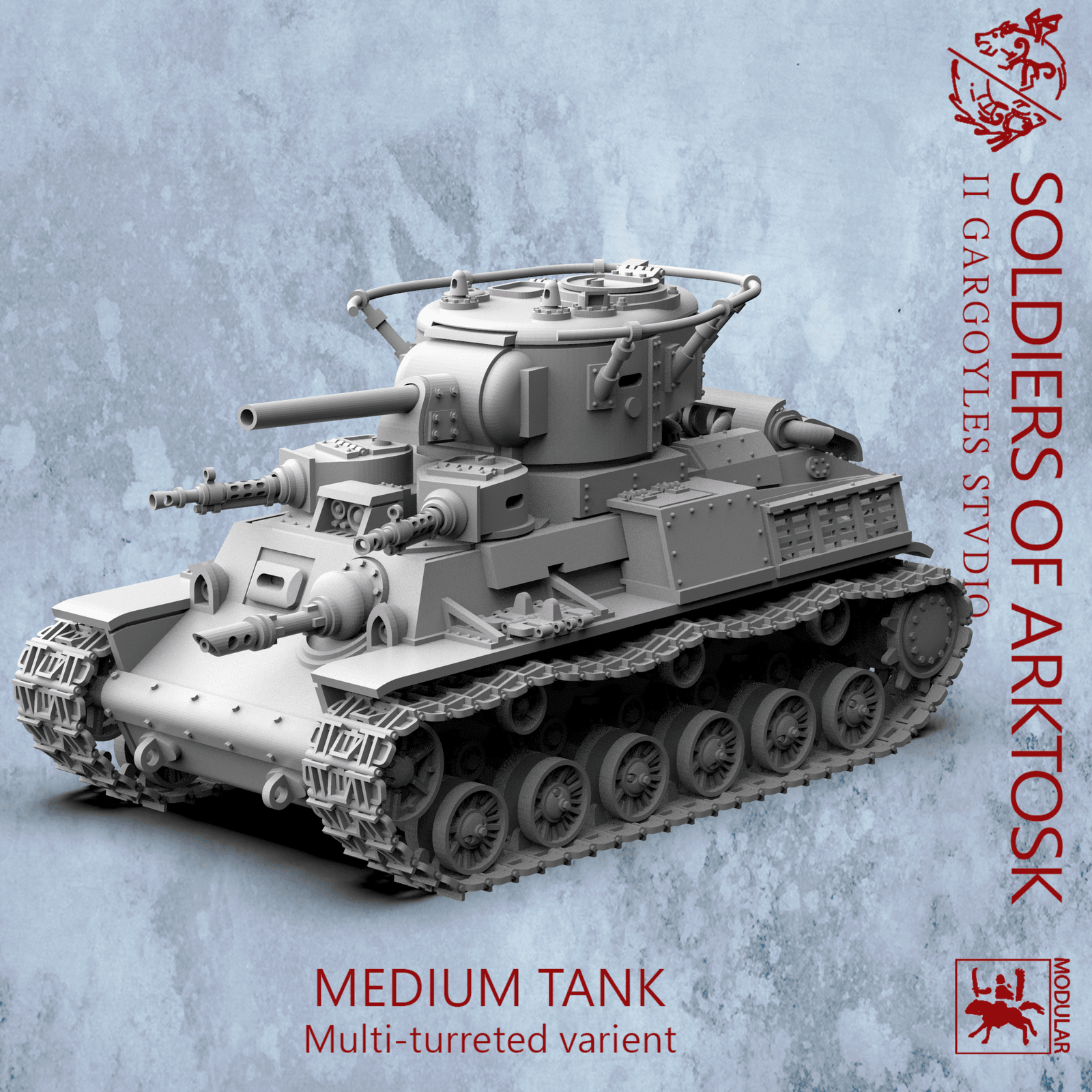 Soldiers of Arktosk Medium Tank - Multi - Turret Variant | Tabletop Wargaming Model | Buy Online from The Home Crafters