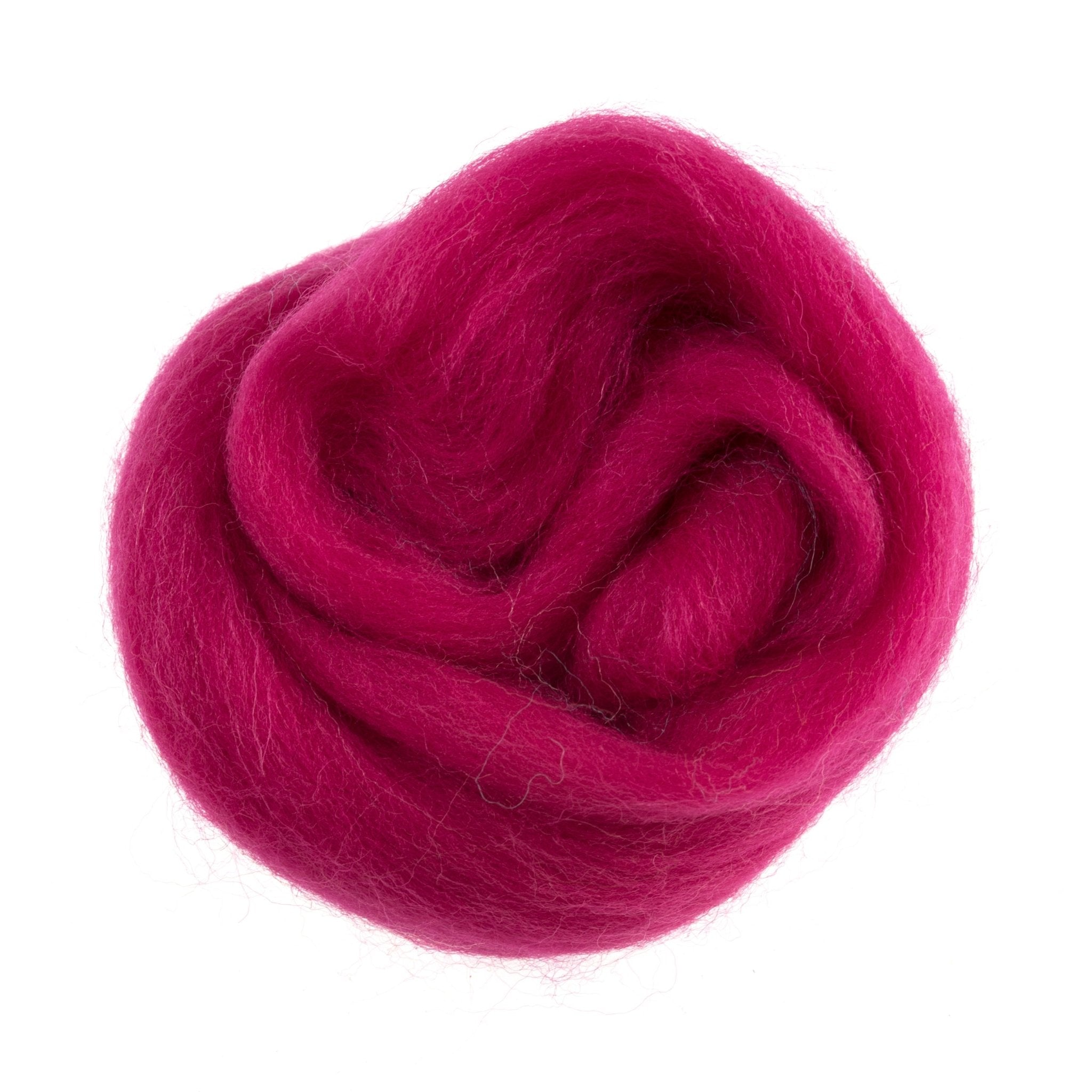 Natural Wool Roving: 10g: Bright Pink | Buy Online from The Home Crafters