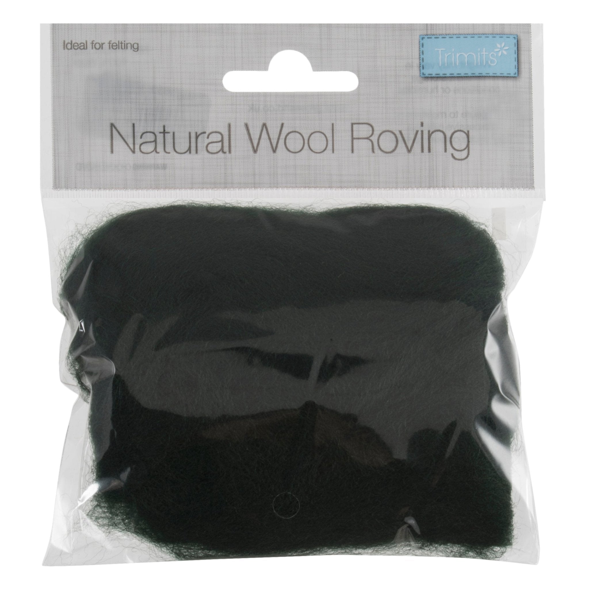 Natural Wool Roving: 10g: Dark Green | Buy Online from The Home Crafters