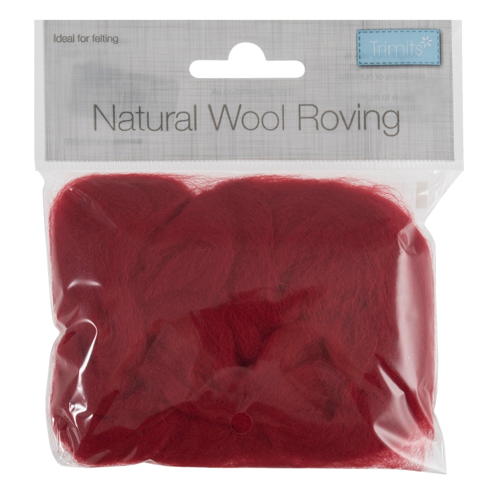 Natural Wool Roving: 10g: Dark Red | Buy Online from The Home Crafters