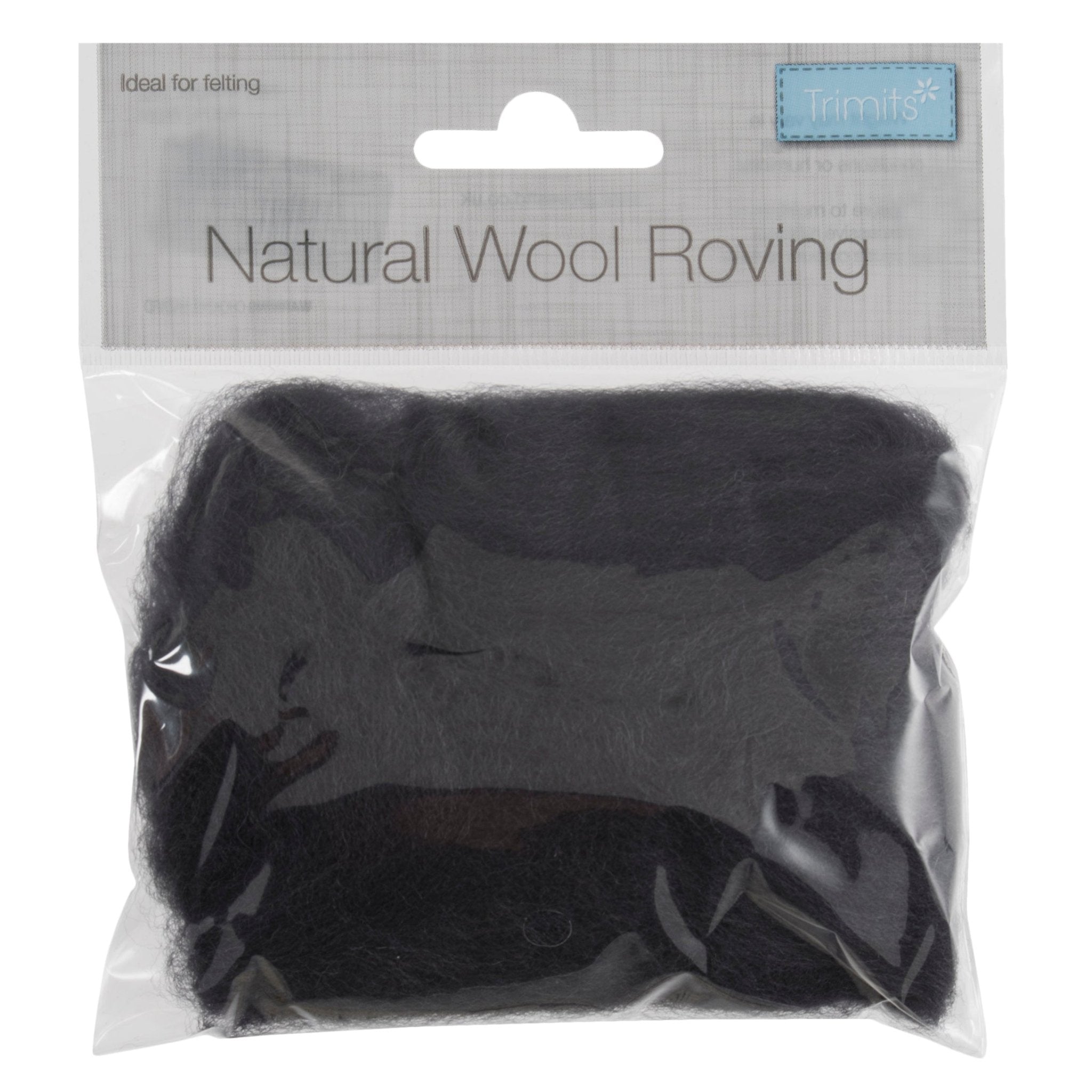 Natural Wool Roving: 10g: Graphite | Buy Online from The Home Crafters