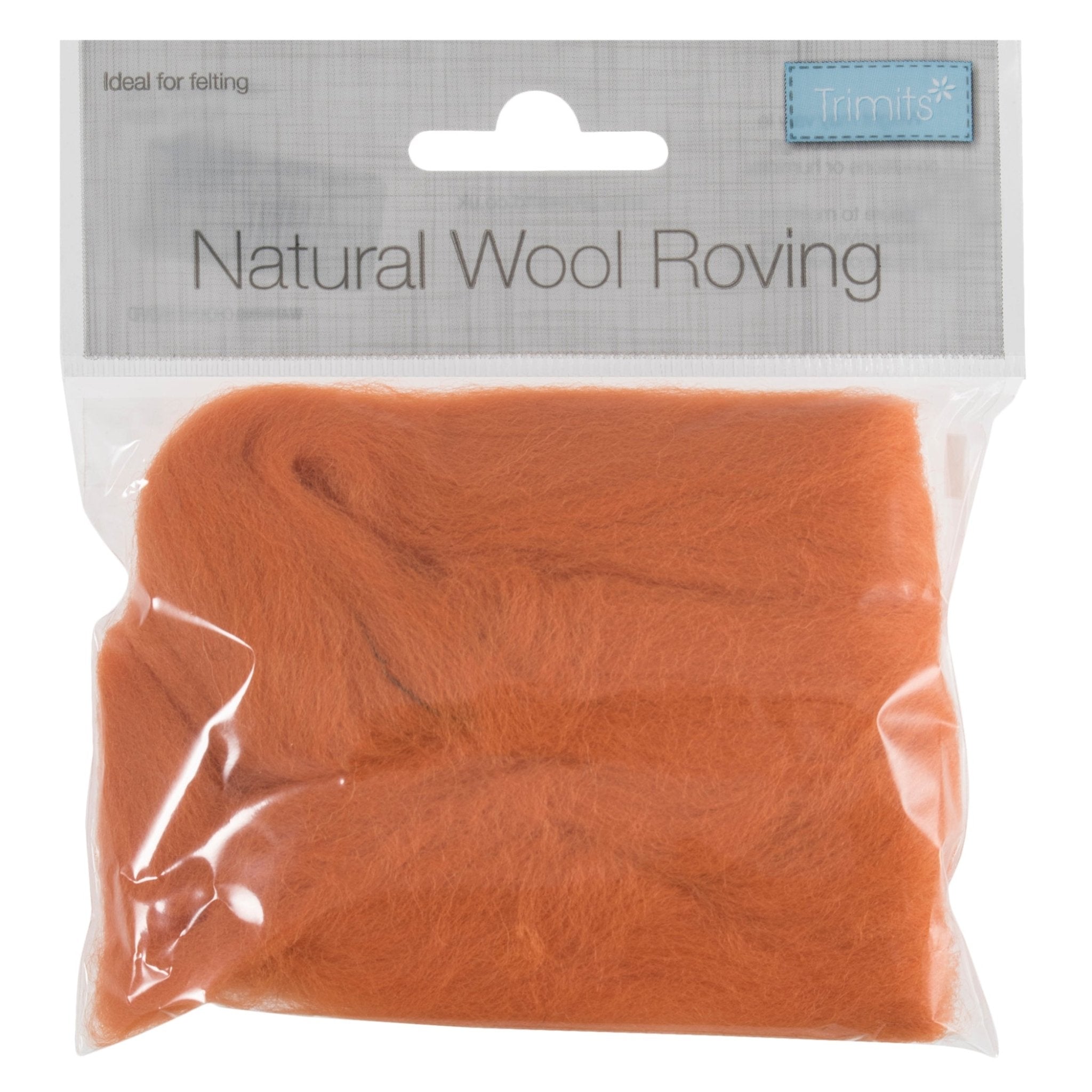 Natural Wool Roving: 10g: Orange | Buy Online from The Home Crafters
