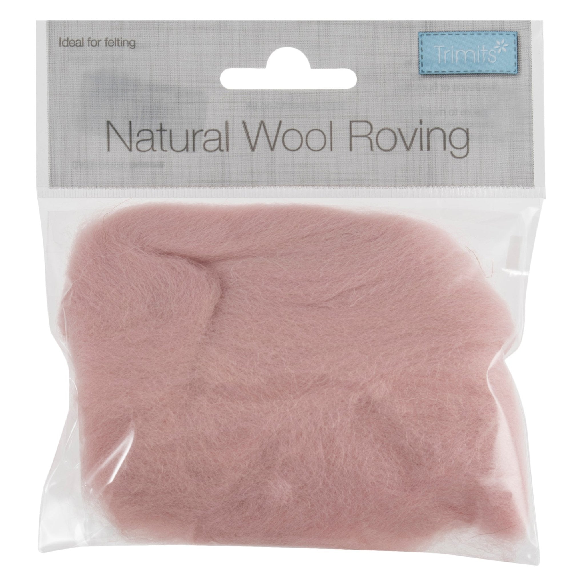 Natural Wool Roving: 10g: Powder Pink | Buy Online from The Home Crafters