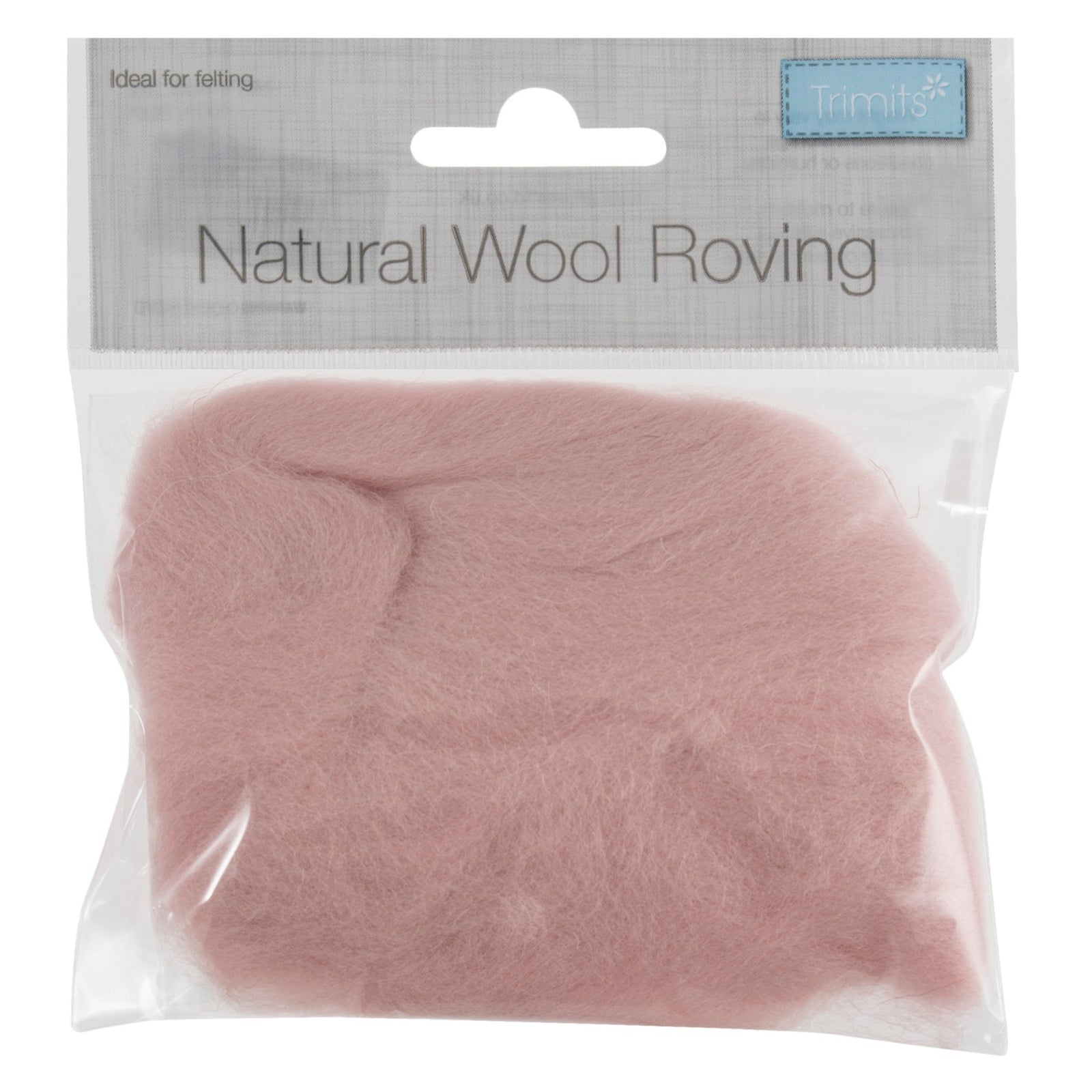 Natural Wool Roving: 10g: Powder Pink | Buy Online from The Home Crafters