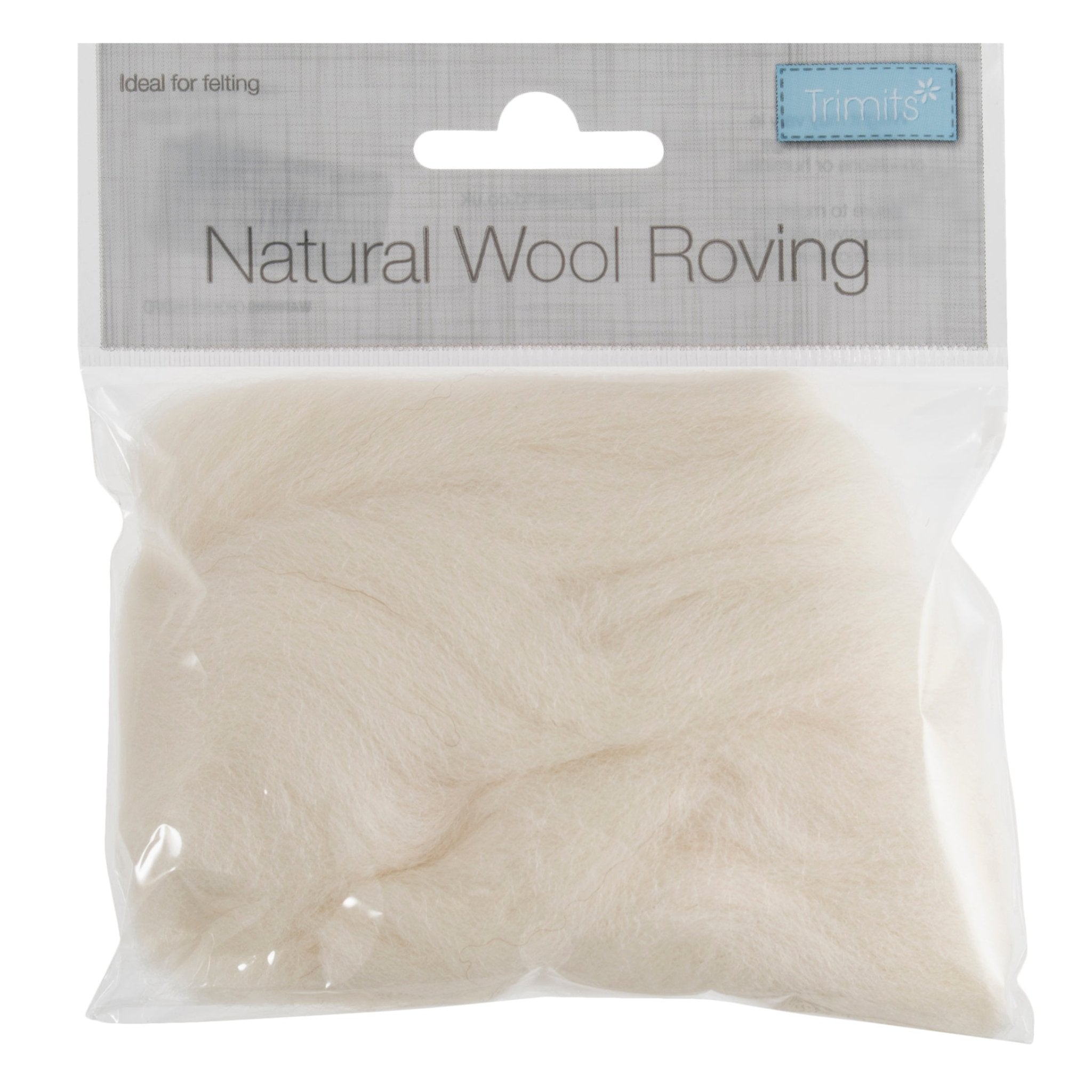 Natural Wool Roving: 10g: White | Buy Online from The Home Crafters