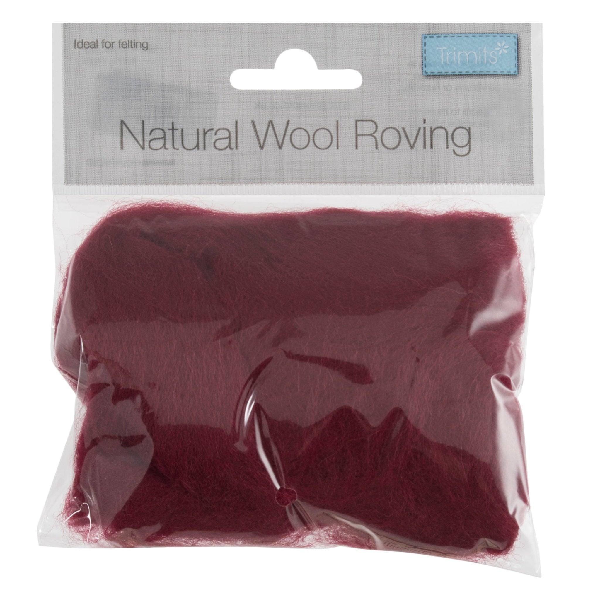 Natural Wool Roving: 10g: Wine | Buy Online from The Home Crafters