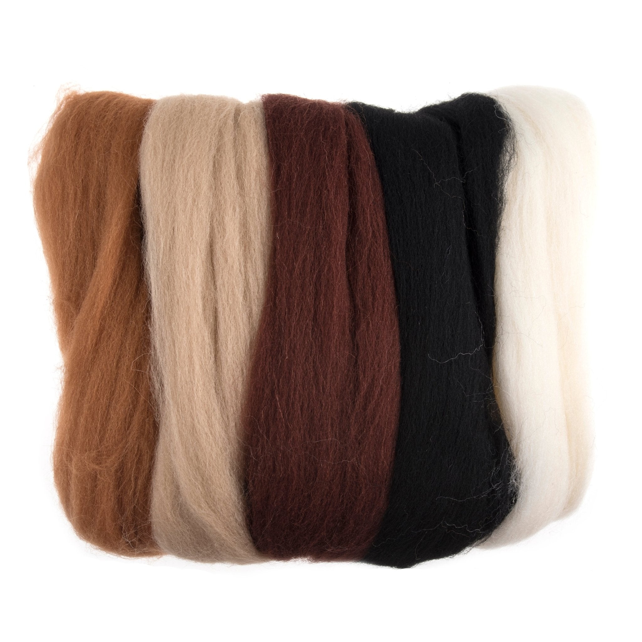 Natural Wool Roving: 50g: Assorted Browns | Buy Online from The Home Crafters