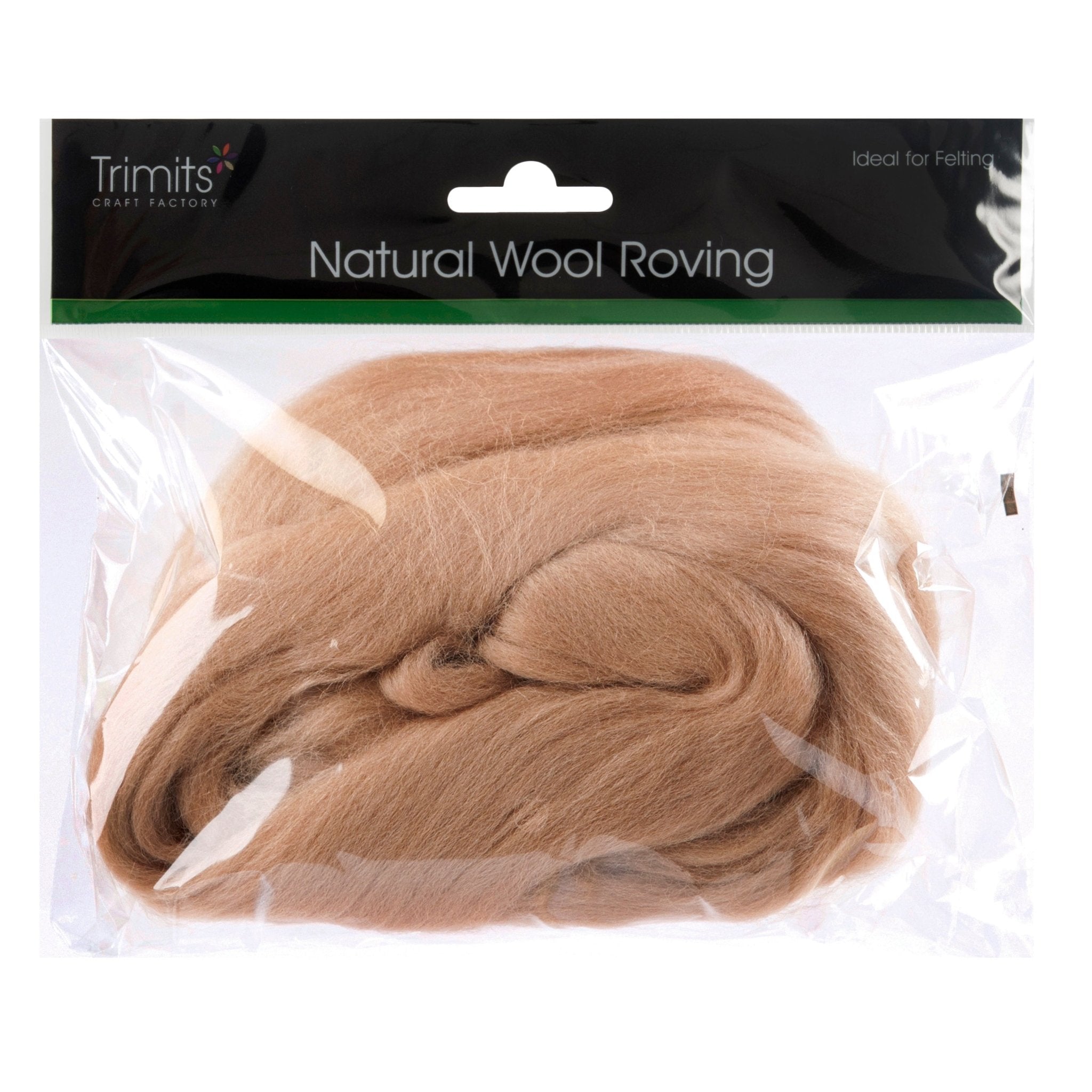 Natural Wool Roving: 50g: Cream Beige | Buy Online from The Home Crafters