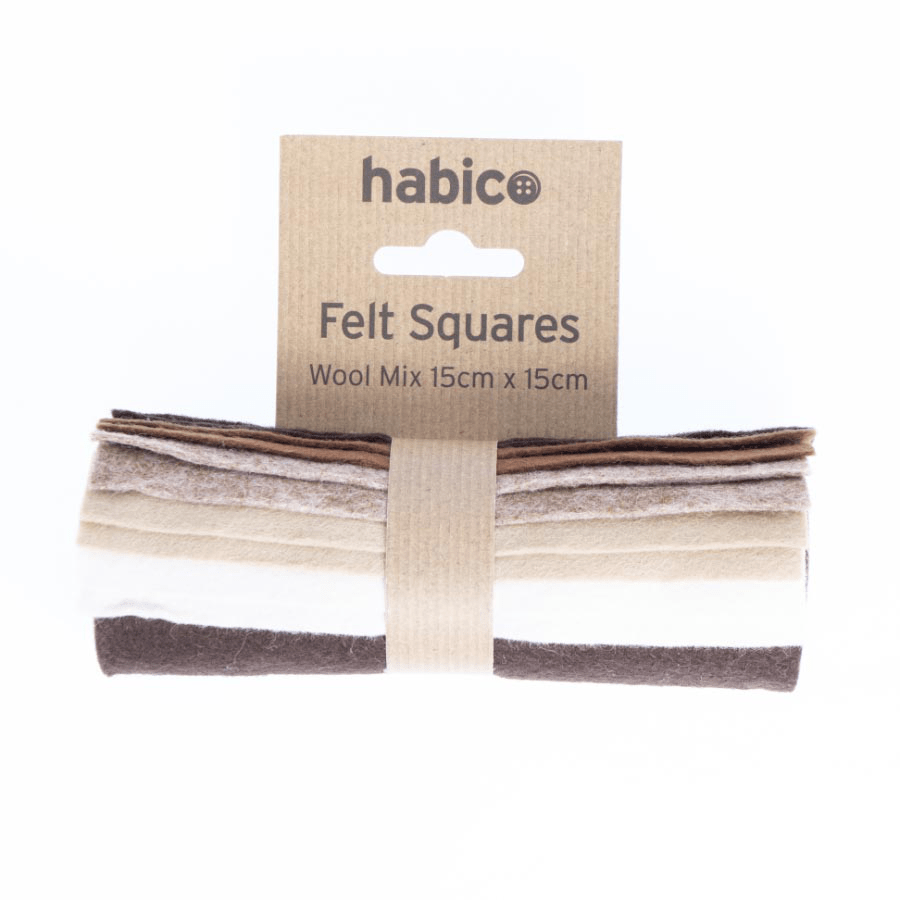 Wool Mix 6" Felt Squares Bundle - 10pcs | Buy Online from The Home Crafters