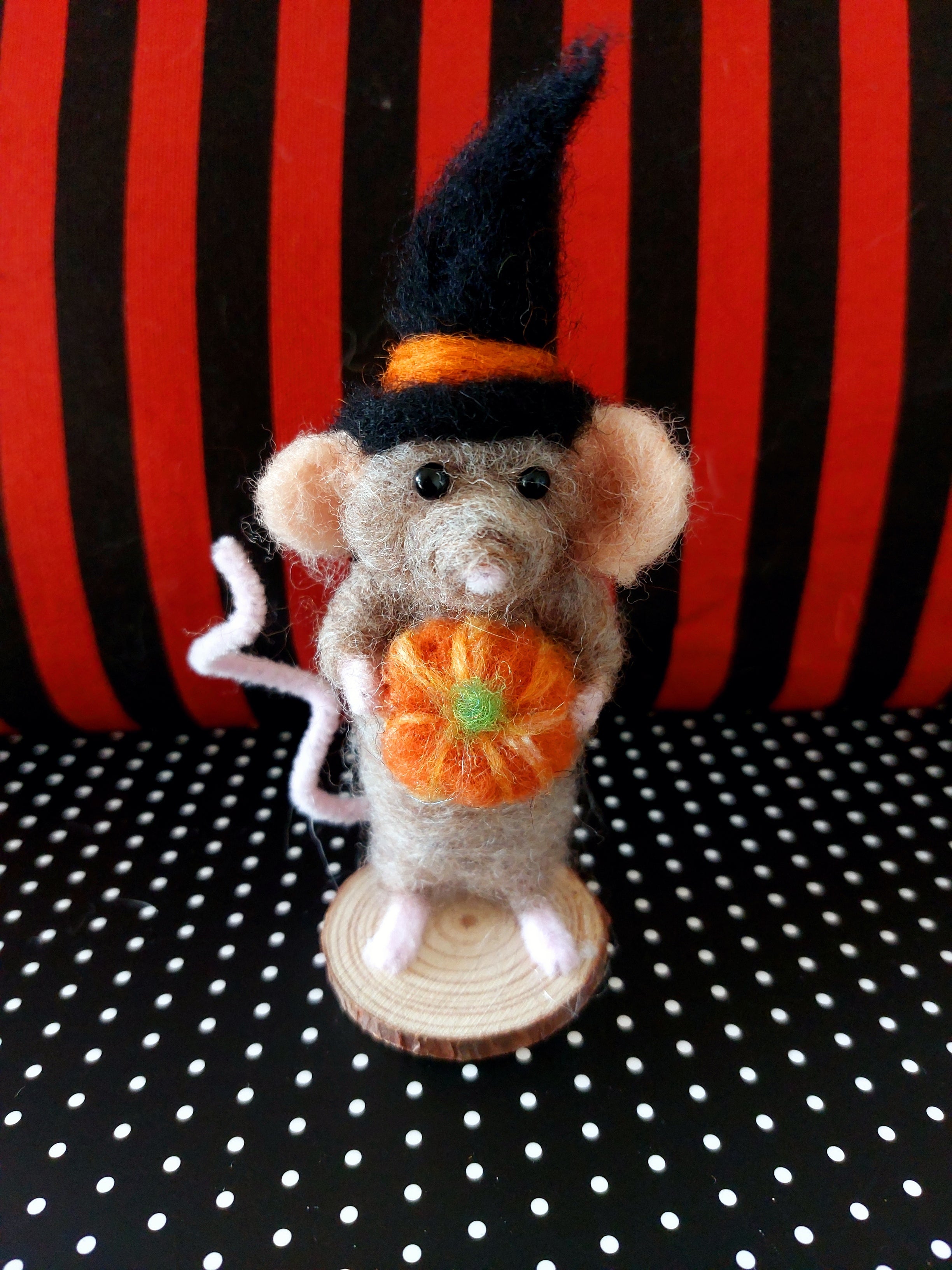 Witch Mouse - Fairy Fae Handmade Needle Felt Decoration