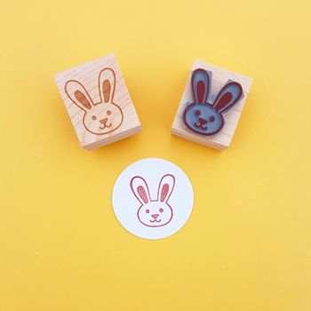Skull & Cross Buns Mini Artisan Rubber Stamp - Cute Bunny