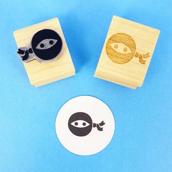 Skull & Cross Buns Mini Artisan Rubber Stamp - Ninja
