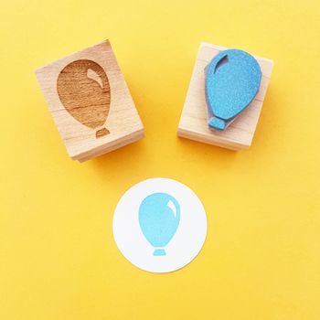 Skull & Cross Buns Mini Artisan Rubber Stamp - Balloon