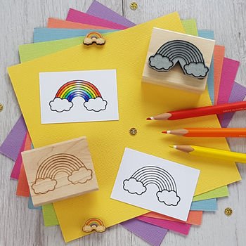 Skull & Cross Medium Buns Artisan Rubber Stamp - Rainbow | Buy Online from The Home Crafters