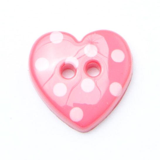 Novelty Love Heart Button - 2 Hole: 15mm | Buy Online from The Home Crafters