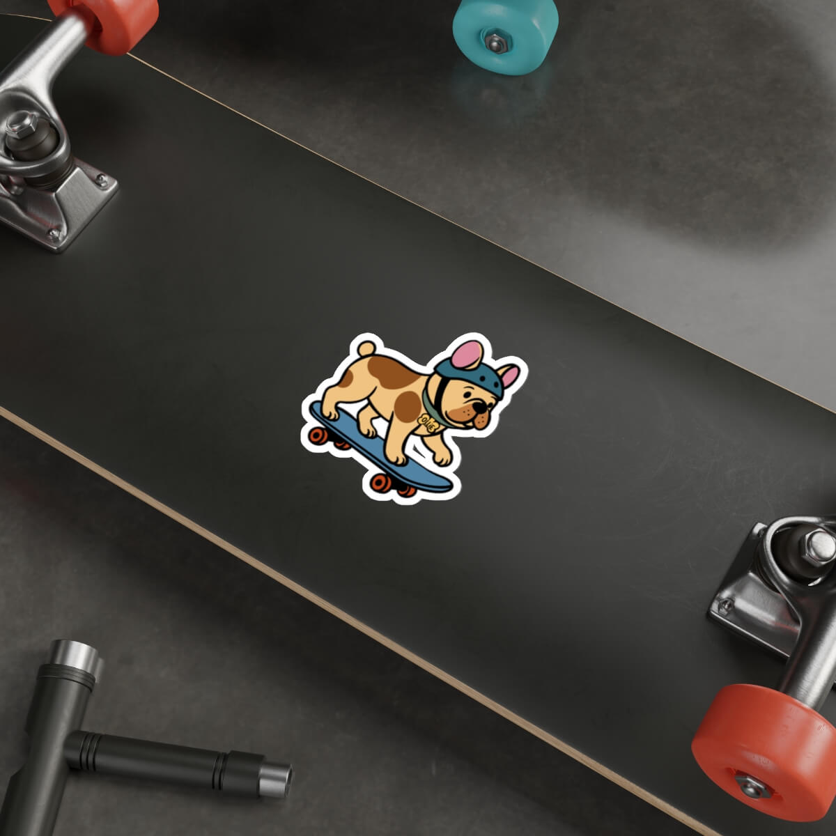 Ollie the Skater Bulldog Sticker – Funny Dog Vinyl Sticker | Buy Online from The Home Crafters