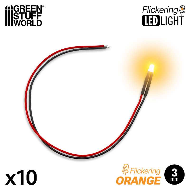 Green Stuff World: 3mm Flickering LED Lights - 10pc | Buy Online from The Home Crafters