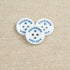 Handmade With Love Button: White & Blue - 18mm