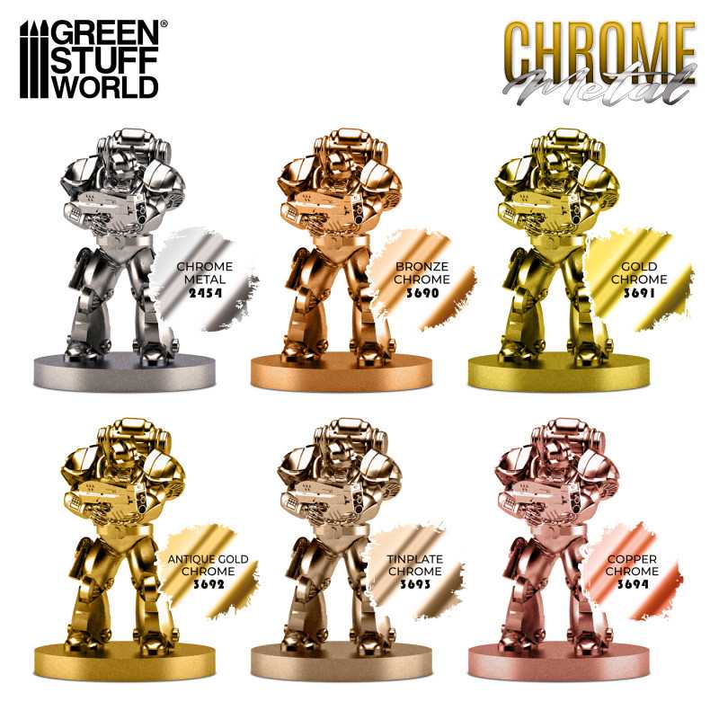 Green Stuff World: Chrome Paint Metal Set - 6 x 17ml | Buy Online from The Home Crafters