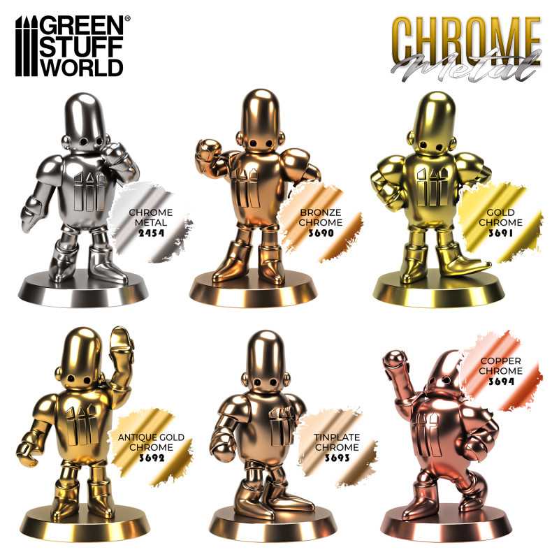 Green Stuff World: Chrome Paint Metal Set - 6 x 17ml | Buy Online from The Home Crafters