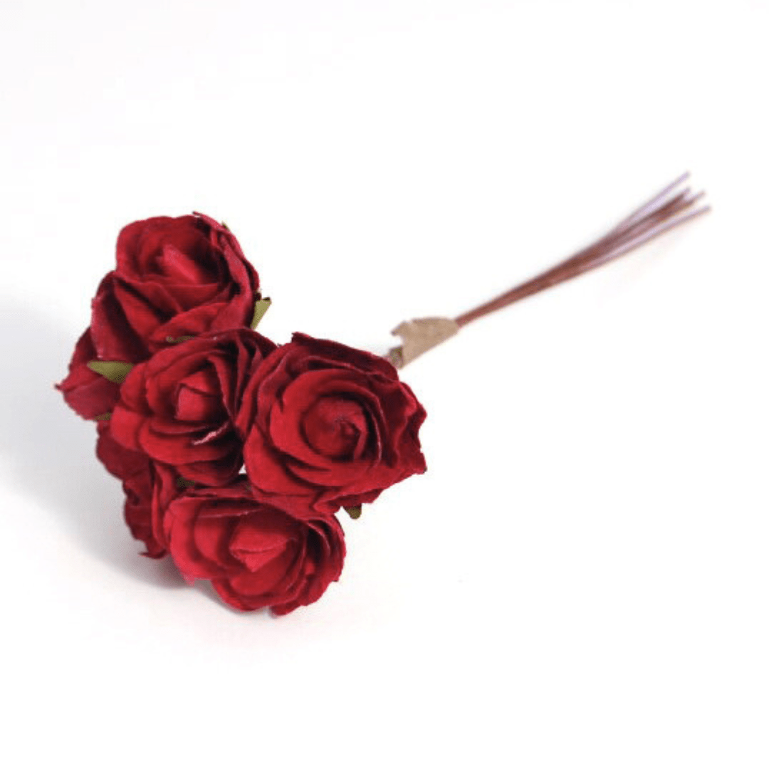Paper Flowers: 18mm Wild Roses - 6 stems | Buy Online from The Home Crafters
