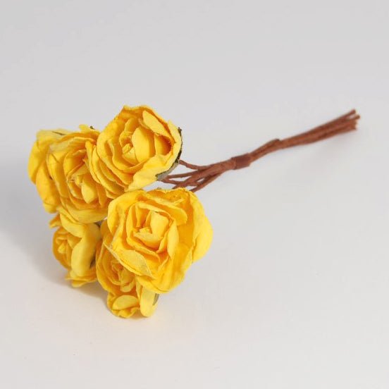Paper Flowers: 18mm Wild Roses - 6 stems | Buy Online from The Home Crafters