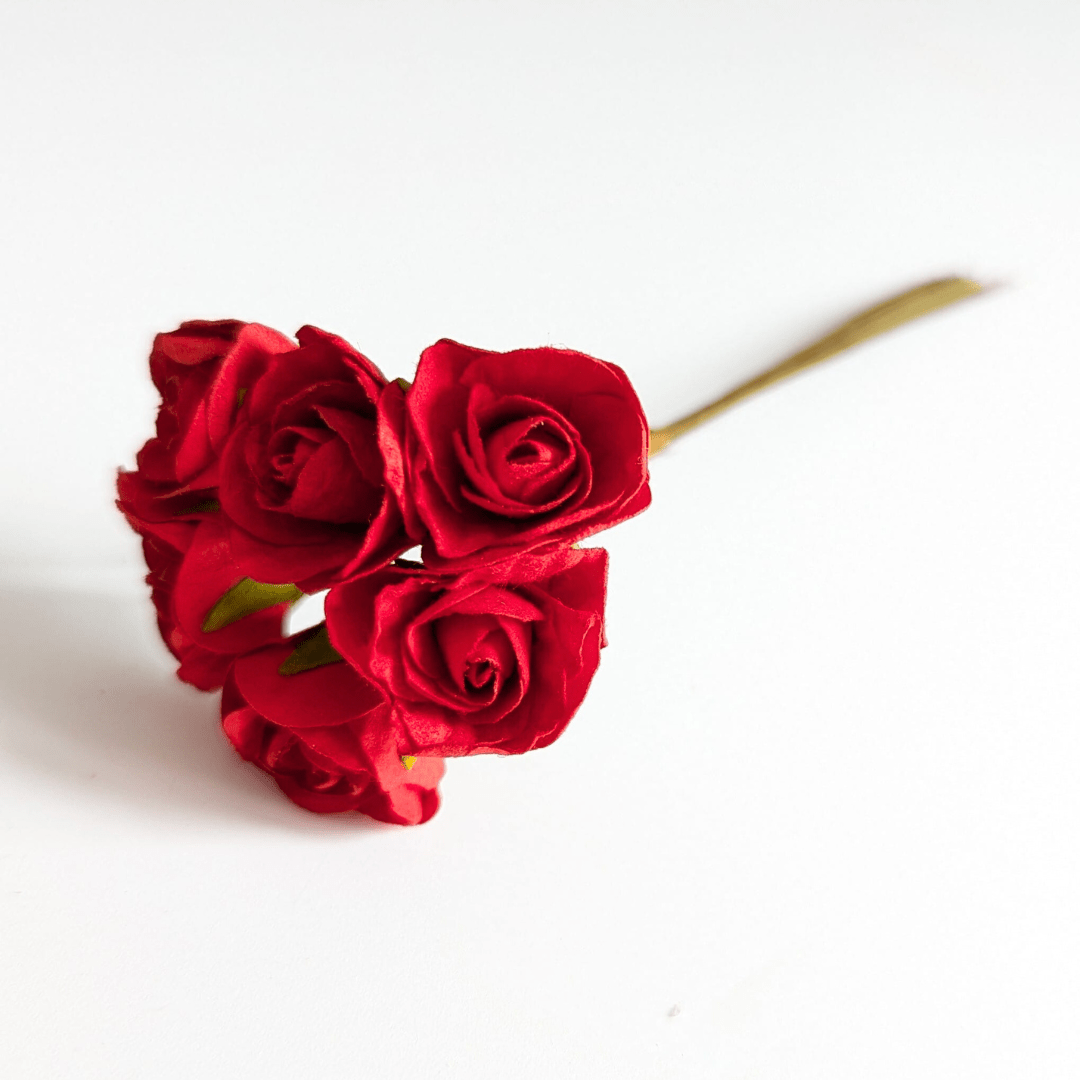 Paper Flowers: 18mm Wild Roses - 6 stems | Buy Online from The Home Crafters