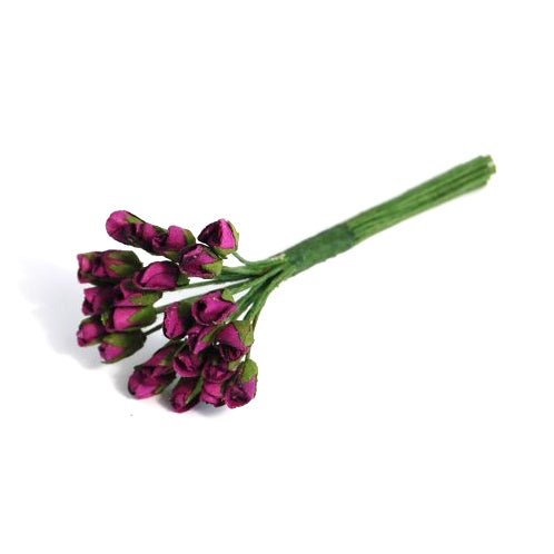 Paper Flowers: 3mm Rose Buds - 24 stems | Buy Online from The Home Crafters