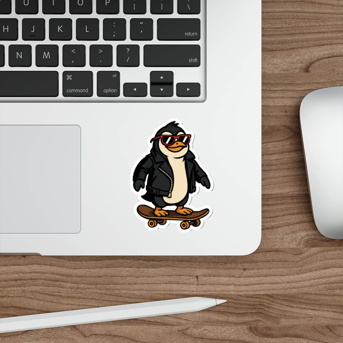 Cool Penguin on Skateboard Sticker | Buy Online from The Home Crafters
