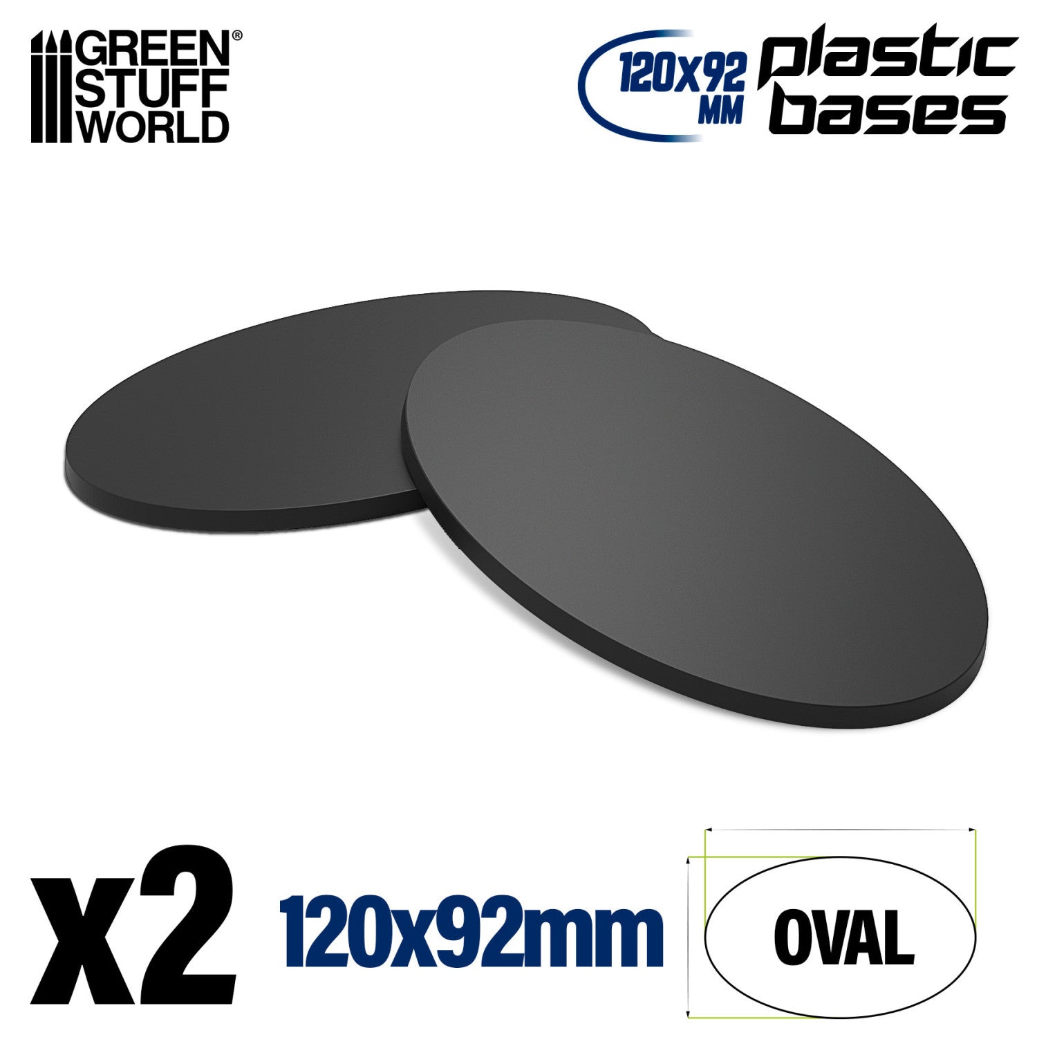 Black Plastic Oval Bases for Gaming