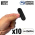 Black Plastic Oval Pill Base for Gaming:  25x70mm - 10pc
