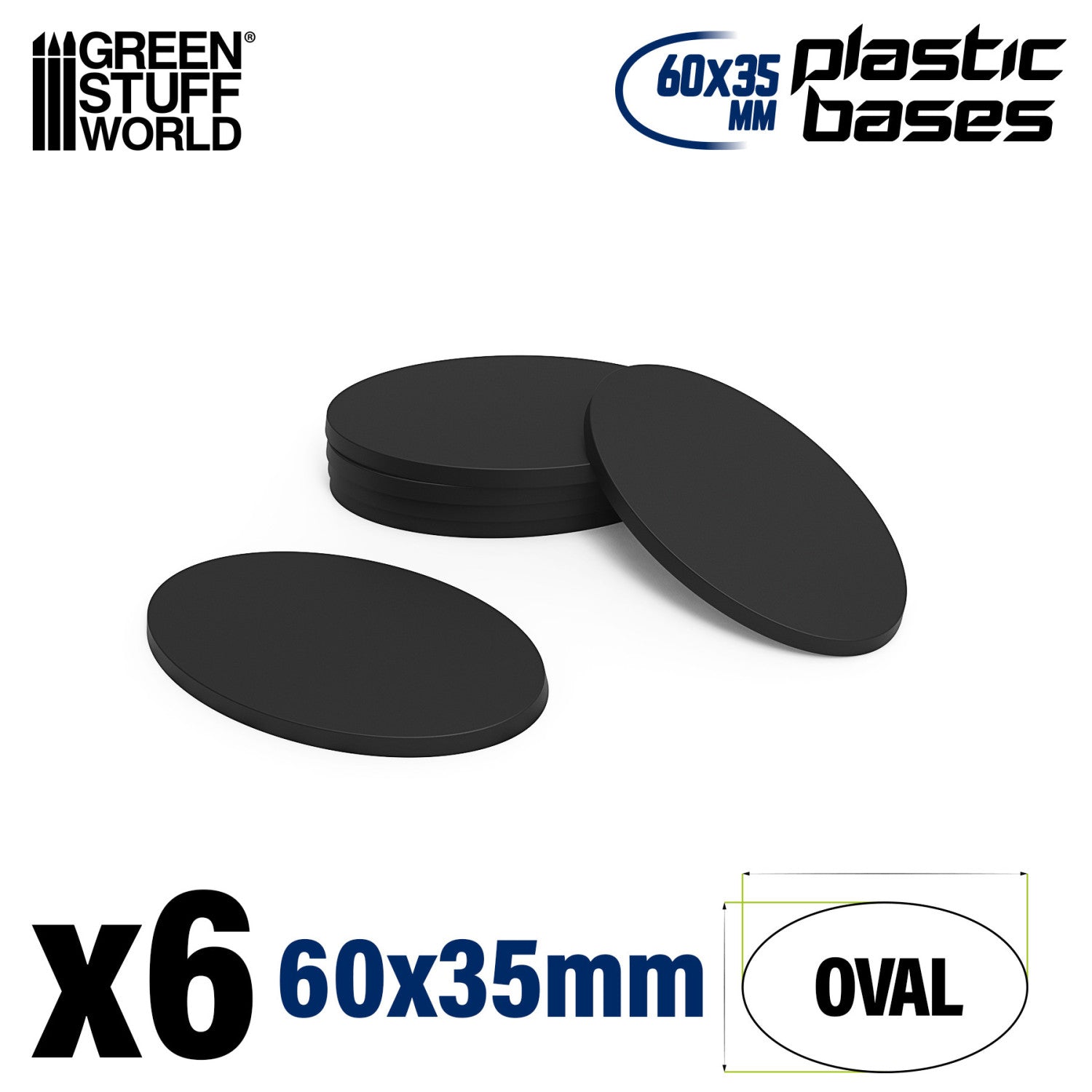 Black Plastic Oval Bases for Gaming