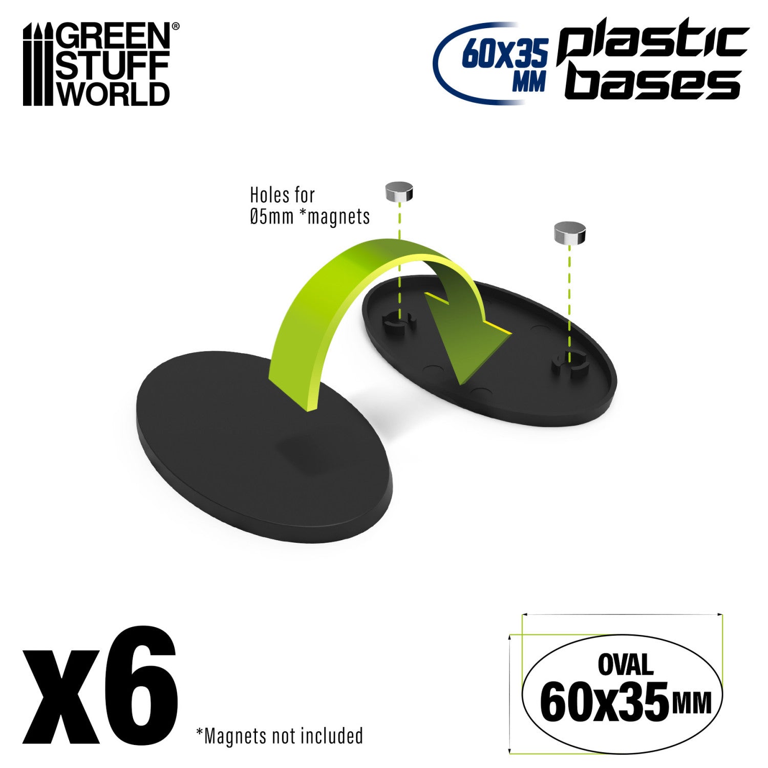 Black Plastic Oval Bases for Gaming