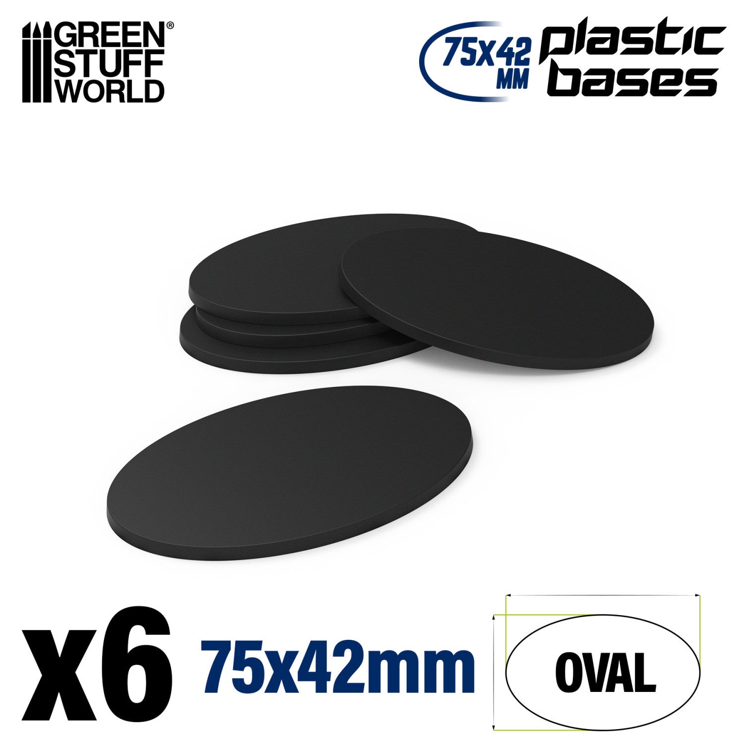 Black Plastic Oval Bases for Gaming